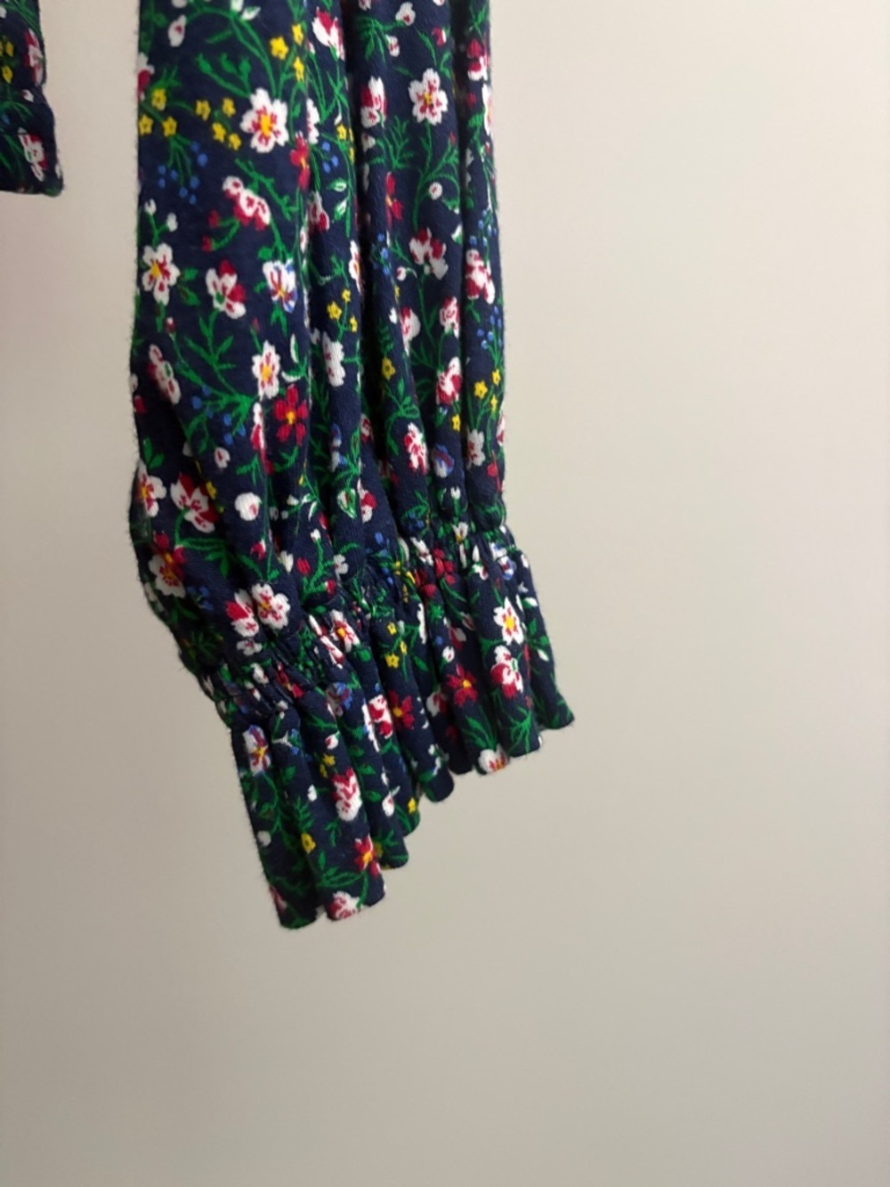 Polo by Ralph Lauren Green Floral Ruffle-Shoulder Long-Sleeve Top - Picture 3 of 12